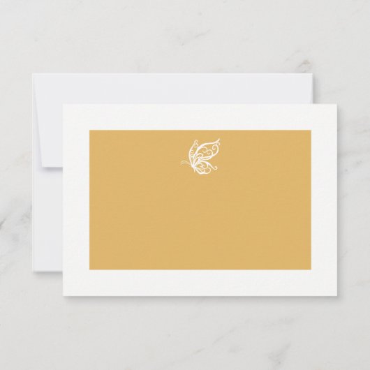 Vintag Gold Glitzer Butterfly Wedding RSVP (Rückseite)