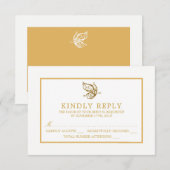 Vintag Gold Glitzer Butterfly Wedding RSVP Karte (Vorne/Hinten)