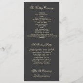 Vintag Gold Glitzer Confetti Hochzeitsprogramme Programm (Rückseite)