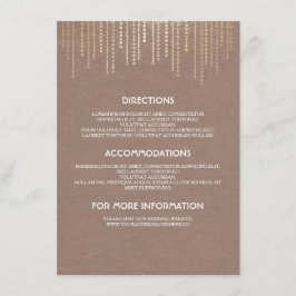 Vintag Gold Glitzer Glam Wedding Details Begleitkarte