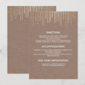 Vintag Gold Glitzer Glam Wedding Details Begleitkarte (Vorne/Hinten)