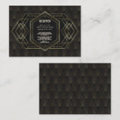 Vintag Gold Great Gatsby Hochzeitsempfang Begleitkarte (Vorne/Hinten)