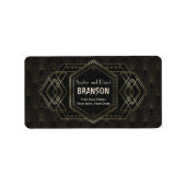 Vintag Gold Great Gatsby Wedding Adressaufkleber (Vorne)