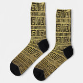 Vintag-Gold-Griechisch-Muster Socken (Linkes Detail)