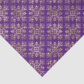 Vintag Gold Lila Damask Seidenpapier (Ausschnitt)