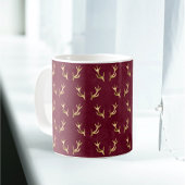 Vintag Gold Maroon Antlers Kaffeetasse