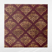 Vintag Gold Maroon Damask Muster Fliese