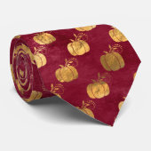 Vintag Gold Maroon Pumpkin Krawatte (Gerollt)
