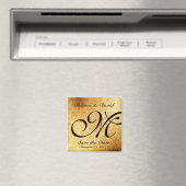 Vintag-Gold-Monogramm Save the Date Magnet (In Situ (Geschirrspüler))