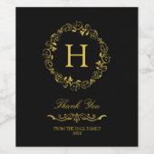 Vintag Gold Monogramm Weinetikett (Einzelnes Label)