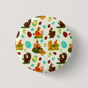 Vintag Gold Ostereier Garten Chicks Bunny Button