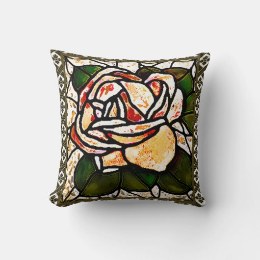 Vintag Gold Rose Art Deco Kissen (Vorderseite)