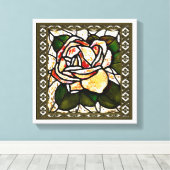 Vintag Gold Rose Art Deco Leinwanddruck (Insitu (Holzboden))