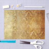 Vintag, Gold, rustikal, Damaste, getragen, mit Seidenpapier (Handwerk)