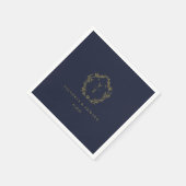 Vintag Gold Wappen Monogram Navy Hochzeit Serviette (Ecke)