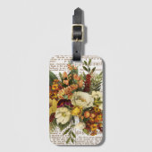 Vintag Golden Bouquet Gepäckanhänger (Vorderseite Vertikal)