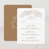Vintag Golden Brown Romantic Multi Event RSVP Karte (Vorne/Hinten)