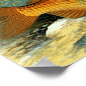 Vintag Golden Carp Koi Goldfish Poster (Ecke)