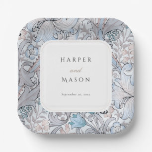 Vintag Golden Lilies William Morris Wedding Pappteller