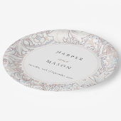 Vintag Golden Lilies William Morris Wedding Pappteller (Schrägansicht)