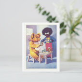 Vintag Golden Shred Teddy Bear Ad Postkarte (Stehend Vorderseite)