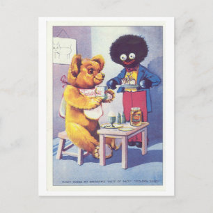 Vintag Golden Shred Teddy Bear Ad Postkarte