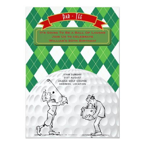 Der Vintages Golf 50 Geburtstag Retro Ladt Mann Einladung Meine Einladungskarten De