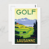 Vintag Golf Lausanne Schweiz Reisen Postkarte (Vorne/Hinten)