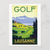 Vintag Golf Lausanne Schweiz Reisen Postkarte (Vorderseite)
