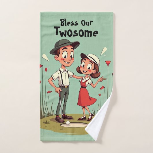 Vintag Golf Lovers Cartoon Handtuch (Handtuch)