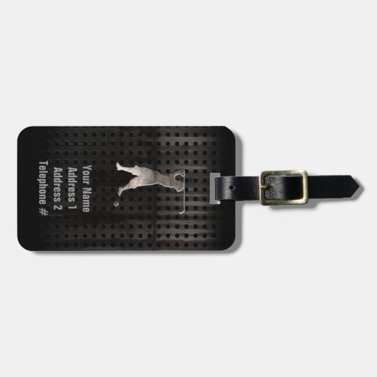 Vintag Golfer; Cool Gepäckanhänger (Vorderseite horizontal)