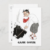 Vintag Golfer Golf spielen, Save the Date! Ankündigungspostkarte (Vorne/Hinten)