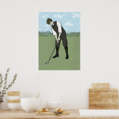Vintag Golfer V1 Art Poster (Küche)