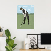 Vintag Golfer V1 Art Poster (Heimbüro)
