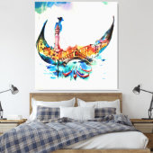 Vintag Gondola Venedig Liebe Reisen Leinwanddruck (Insitu (Schlafzimmer))