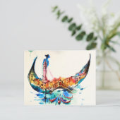 Vintag Gondola Venedig Liebe Reisen Postkarte (Stehend Vorderseite)