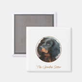 Vintag Gordon Setter Magnet (Vorderseite/Rückseite)