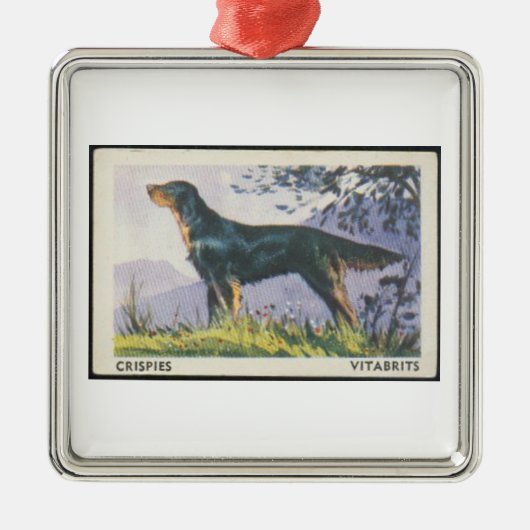 Vintag Gordon Setter Ornament Aus Metall (Vorne)
