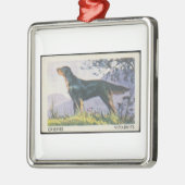Vintag Gordon Setter Ornament Aus Metall (Links)