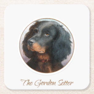 Vintag Gordon Setter Rechteckiger Pappuntersetzer
