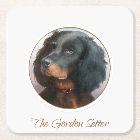 Vintag Gordon Setter Rechteckiger Pappuntersetzer (Vorderseite)