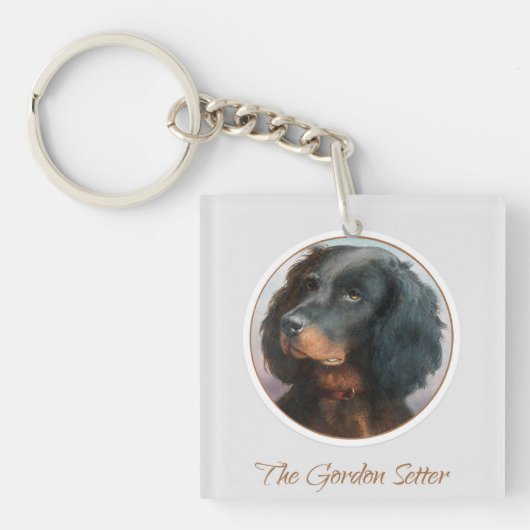 Vintag Gordon Setter Schlüsselanhänger (Vorderseite)