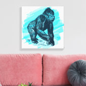 Vintag Gorilla Leinwanddruck (Insitu (Wohnzimmer))