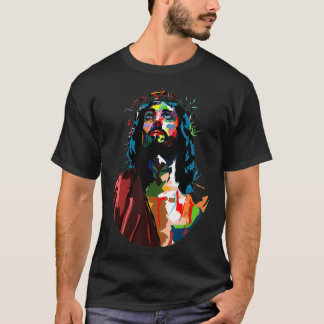 Vintag Got König Jesus Christus Sweet Face Image T-Shirt