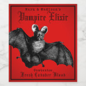 Vintag Goth Bat Halloween Vampire Elixir Weinetikett (Einzelnes Label)