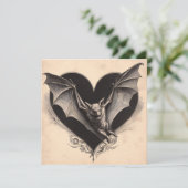 Vintag Goth Bat Valentine Gothic Retro Karte (Stehend Vorderseite)