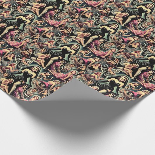 Vintag Goth Button-Ups Geschenkpapier (Ecke)