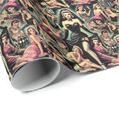 Vintag Goth Button-Ups Geschenkpapier (Rolleneckpunkt)