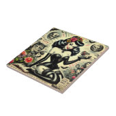 Vintag Goth Girl Illustration Fliese (Seite)