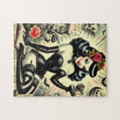 Vintag Goth Girl Illustration Puzzle (Horizontal)